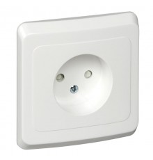 Этюд Белый С/У Розетка без заземления с защитными шторками  PC16-002B  SE