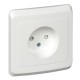 Этюд Белый С/У Розетка без заземления с защитными шторками  PC16-002B  SE