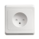 Этюд Белый С/У Розетка без заземления с защитными шторками  PC16-002B  SE