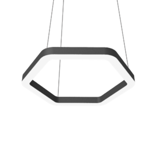 Светодиодный светильник Enso G 580х520х40 мм 39 Вт 3000 К подвесной RAL9005 черный матовый с рассеивателем опал  V1-R0-9G523-30000-2003930  VARTON