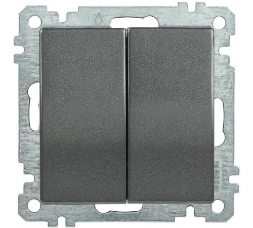 BOLERO антрацит Выключатель 2-клавишный 10А ВС10-2-0-Б  EVB20-K95-10  IEK