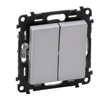 Valena LIFE DIY Алюминий Переключатель 2-клавишный 10А 250В  752608  Legrand