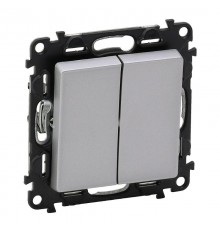 Valena LIFE DIY Алюминий Переключатель 2-клавишный 10А 250В  752608  Legrand