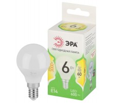 Лампа светодиодная  GREEN LINE LED P45-6W-830-E14 GL E14 6 Вт шар теплый свет  Б0067056  ЭРА
