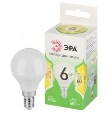 Лампа светодиодная  GREEN LINE LED P45-6W-830-E14 GL E14 6 Вт шар теплый свет  Б0067056  ЭРА