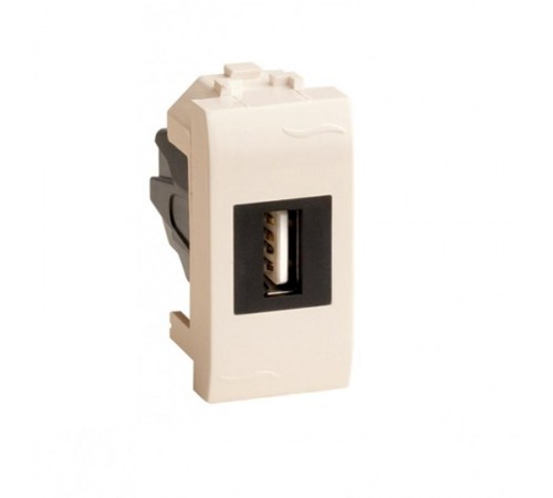 USB 2.0 розетка, Brava, сл кость, 1 мод.  75200S  DKC