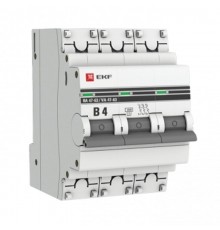Выключатель автоматический трехполюсный 3P 4А (B) 4,5кА ВА 47-63 PROxima  mcb4763-3-04B-pro  EKF (замена - M634304B)