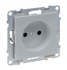 SUNO Силовая розетка 2К 16А 250В. C защитными шторками. Винтовые зажимы. Цвет "Алюминий"  721319  Legrand