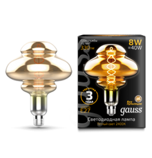 Лампа светодиодная Led Vintage Filament Flexible BD160 8W 330lm E27 160*210mm Gray 2400K 1/6  162802008  Gauss