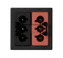 Розетка двойная GST18 "папа" 3-проводная для основной цепи и ИБП цвета графит K45 Connect  KB18A-14  Simon