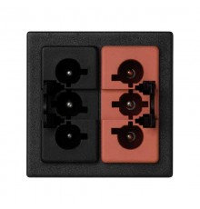 Розетка двойная GST18 "папа" 3-проводная для основной цепи и ИБП цвета графит K45 Connect  KB18A-14  Simon