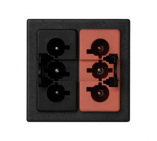 Розетка двойная GST18 "папа" 3-проводная для основной цепи и ИБП цвета графит K45 Connect  KB18A-14  Simon