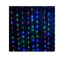Гирлянда - занавес Звездочки 230V 100 LED 2*1м, мультиколор с контроллером, IP20 , сетевой шнур 3м в комплекте, CL25  48609  FERON