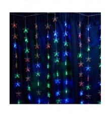 Гирлянда - занавес Звездочки 230V 100 LED 2*1м, мультиколор с контроллером, IP20 , сетевой шнур 3м в комплекте, CL25  48609  FERON