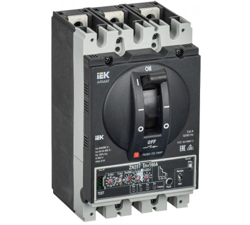 ARMAT Авт. выкл. лит. корпус 3P D 50кА 160А эл. пр.   AR-MCCB-3D-050-0160A-ELPC  IEK