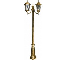 Светильник садово-парковый PL157 2*60W 230V E27 240*630*2200мм черное золото (большой, столб 2М)  11325  FERON