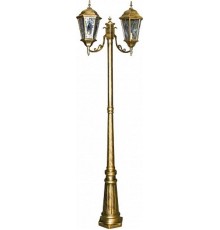 Светильник садово-парковый PL157 2*60W 230V E27 240*630*2200мм черное золото (большой, столб 2М)  11325  FERON