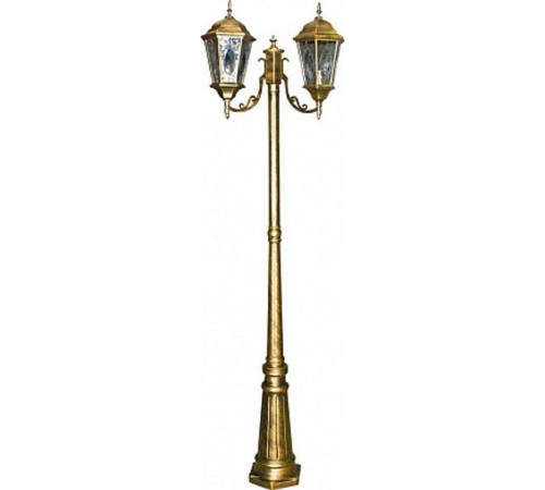 Светильник садово-парковый PL157 2*60W 230V E27 240*630*2200мм черное золото (большой, столб 2М)  11325  FERON