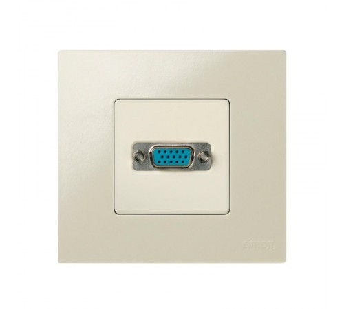 Simon 27 Розетка для подключения VGA-разъёма, HD15, винтовое соединение, широкий модуль, S27, слоновая кость  2700091-031  Simon