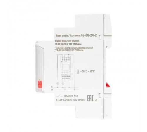 Таймер электронный двухканальный ТЭ-80 24-230В  te-80-24-2  EKF