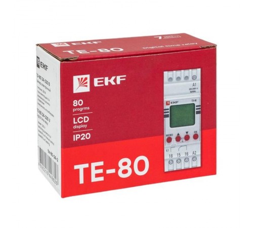 Таймер электронный двухканальный ТЭ-80 24-230В  te-80-24-2  EKF