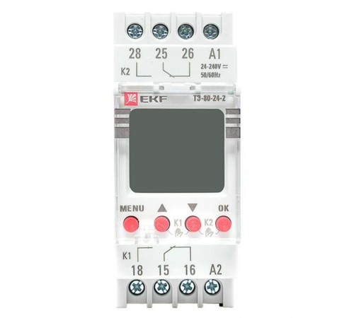 Таймер электронный двухканальный ТЭ-80 24-230В  te-80-24-2  EKF