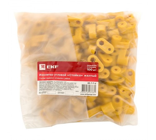 Изолятор угловой "Стойка" желтый EKF  PROxima  ak-1-1-y  EKF