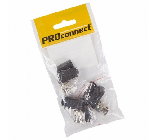 Разъем высокочастотный на кабель, штекер BNC под винт с колпачком, угловой, (3шт.) (пакет)  05-3072-4-9  PROconnect