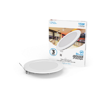 Встраиваемый светильник ультратонкий круглый IP20 15W170х22 O 155 6500K 1250лм 1/20  939111315  Gauss