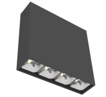 Светодиодный светильник DL-Box Reflect Multi 1x4 накладной 14 Вт 4000 К 150х40х150 мм RAL9005 черный муар DALI  V1-R0-90253-20D36-2001440  VARTON
