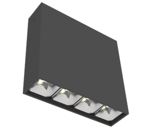 Светодиодный светильник DL-Box Reflect Multi 1x4 накладной 14 Вт 4000 К 150х40х150 мм RAL9005 черный муар DALI  V1-R0-90253-20D36-2001440  VARTON