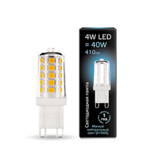 Лампа светодиодная LED 4Вт G9 AC185-265В 4100К керамика  107309204  Gauss