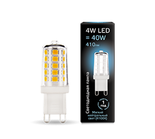 Лампа светодиодная LED 4Вт G9 AC185-265В 4100К керамика  107309204  Gauss