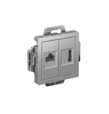 AtlasDesign Алюминий Розетка 2-ая HDMI+RJ45, кат.5Е, механизм  ATN000382  SE