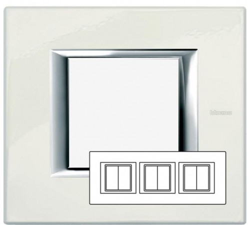 Axolute Рамка прямоугольная горизонтальная 3x2м, цвет серебро  HA4802M3HSAN  Legrand