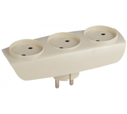 Тройник SP-3-I  3гн, без заземл. (сл. кость) (10/60/1200)  Б0017018  ЭРА