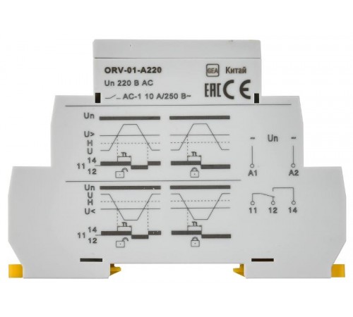 Реле напряжения ORV. 1ф 220 В AC  ORV-01-A220  IEK