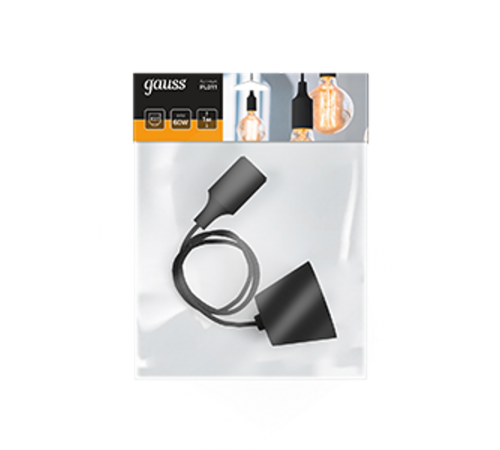 Светильник подвесной шнур под лампу Decor PL011 черный E27, 1 м, 1/40  PL011  Gauss