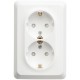 Этюд Белый С/У Розетка 2-ая с заземлением со шторками 16А 250B  PC16-108B  SE