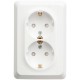 Этюд Белый С/У Розетка 2-ая с заземлением со шторками 16А 250B  PC16-108B  SE