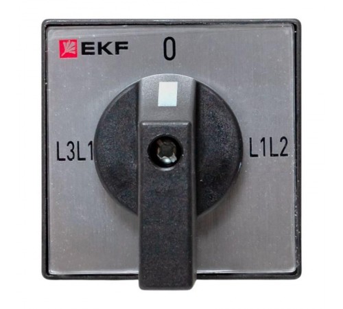 Переключатель кулачковый ПК-1-73 10А 3P для вольтметра (линейное напряжение) IP65  pk-1-73-10-65  EKF