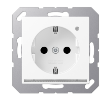 SCHUKO-розетка с ориентационной светодиодной подсветкой, со встроенным датчиком освещённости, с дополнительной защитой; белый матовый; A500  A1520-OW