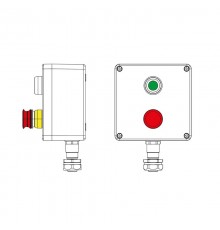 Взрывозащищенный пост управления из полиэстера CPE-P-05-(1xP1G(11)-1xP3E(11))-1xKAEPM2MHK-20(C)1Ex d e IIC Т5 Gb / Ex tb IIIC T95°CDb IP66/КЗ  2231.0