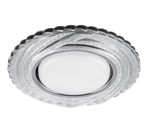 Светильник потолочный встраиваемый под лампу GX53 CD4037 20LED*2835SMD 4000K, 15W GX53, без лампы, прозрачный, хром  40504  FERON