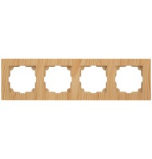 Рамка для розеток и выключателей Intro Accent 6-504-11 на 4 поста, СУ, сосна  Б0063771  Intro