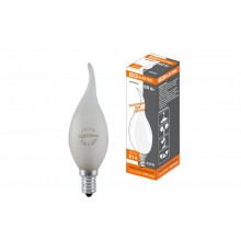 Лампа накаливания ЛОН 60Вт E14 230В свеча на ветру матовая  SQ0332-0024  TDM
