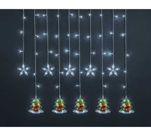Гирлянда  95 028 NGF-D037-05 (бахрома звезды и елки CW 3*0.6м IP20)  95028  Navigator