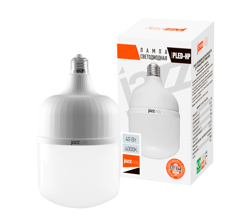 Лампа светодиодная мощная PLED-HP-T120 40w 4000K E27/E40 (переходник в компл.)  .1038937A  Jazzway