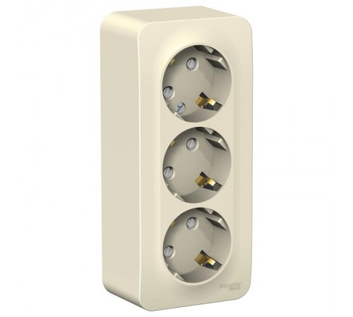 Blanca Молочный О/У с изолирующей пластиной Розетка 3-ая с заземлением со шторками 16А, 250В  BLNRA011312  SE