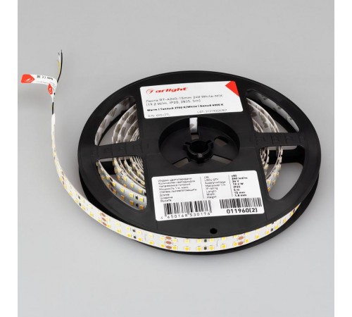 Лента светодиодная RT-A240-15mm 24V White-MIX (19.2 W/m, IP20, 2835, 5m) (Arlight, 19.2 Вт/м, IP20)  011960(2)  Arlight